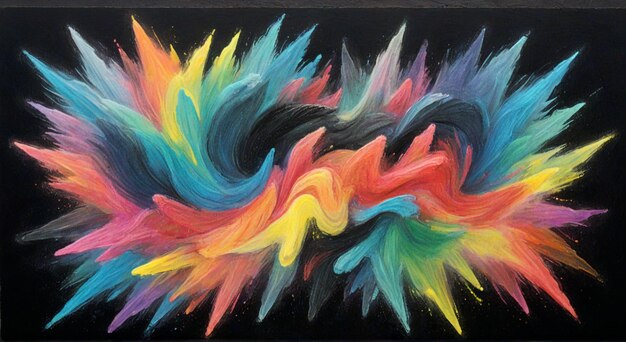 a painting of a rainbow colored swirl with the word rainbow on it