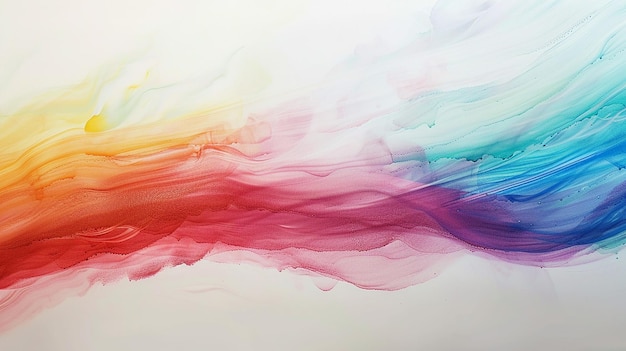 a painting of rainbow colors is shown on a white background