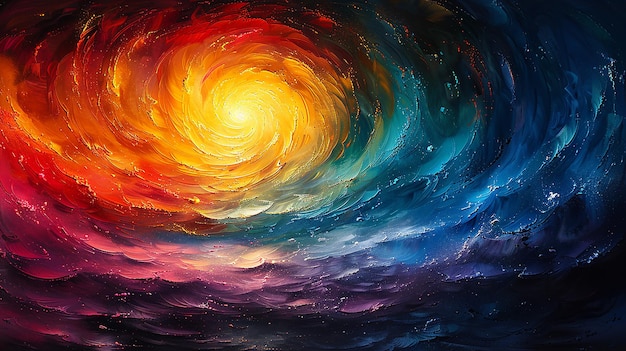 a painting of a rainbow with the title of the universe