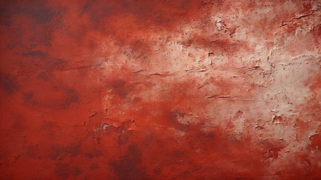 a painting of a red background with a rough textured surface