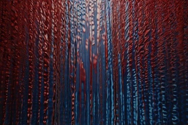 a painting of a red and blue water stream that is being created by the artist