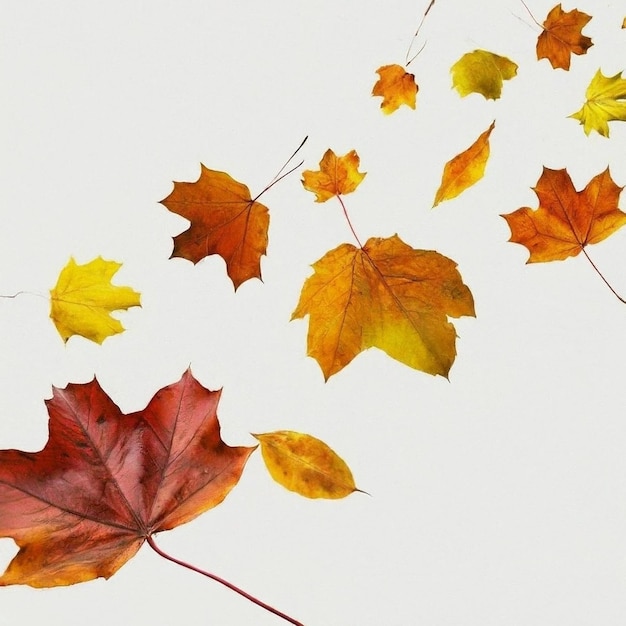 a painting of red leaves with the word autumn on it