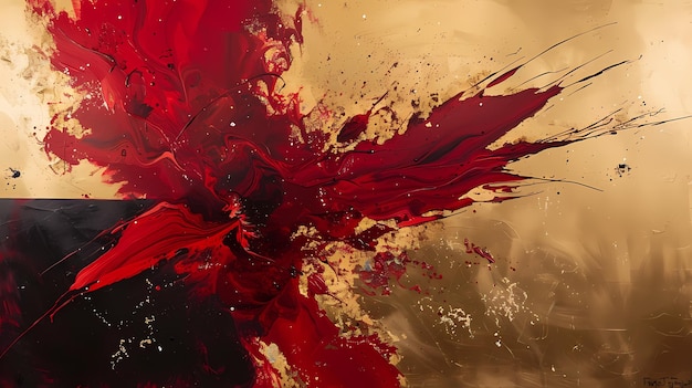 a painting of a red and purple water splash with the words  red  on it