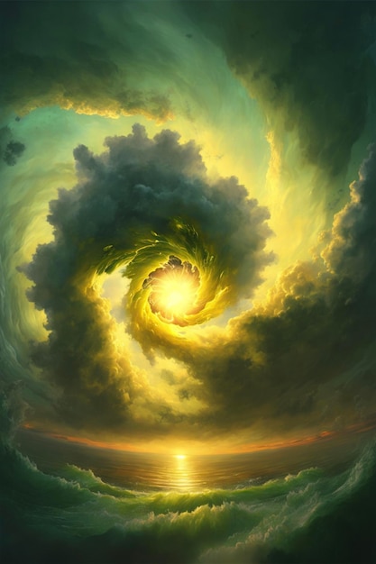 Painting of a spiral in the sky generative ai