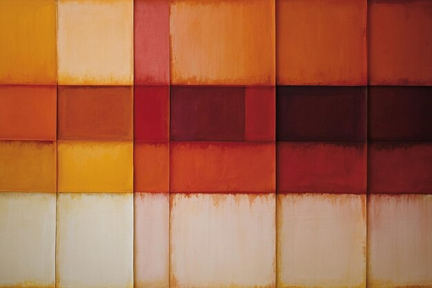 a painting of a square with orange squares and squares