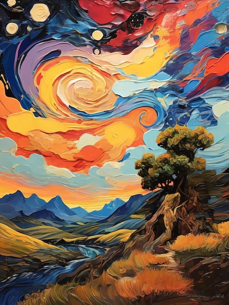 A painting of the starry night van gogh styleGenerative Ai