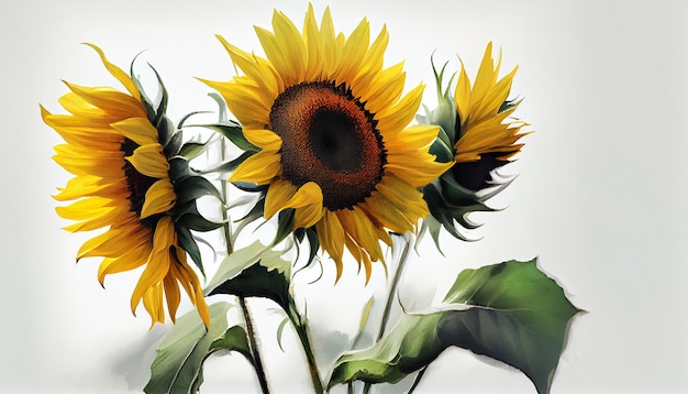 A painting of sunflowers with the word sun on it