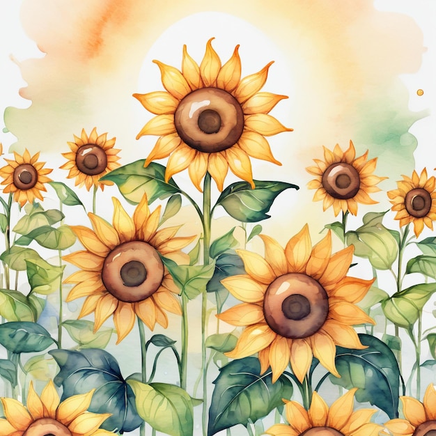 a painting of sunflowers with the words  sun  on the top