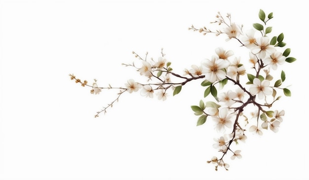 a painting of a tree with white flowers