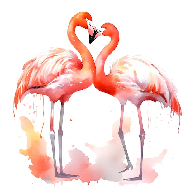 A painting of two flamingos with the word flamingos on it