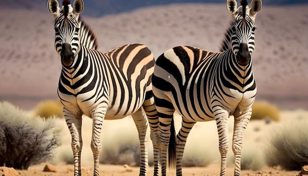 A painting of two zebras with the word zebra on the back.