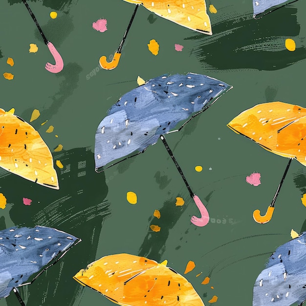 a painting of umbrellas with the word nike on it