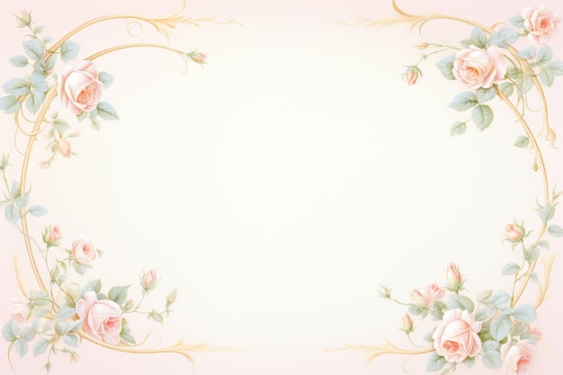 Photo painting of vintage rose thorn border backgrounds pattern flower