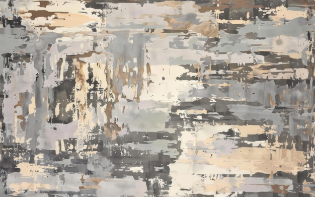 a painting of a wall with a lot of white and brown paint