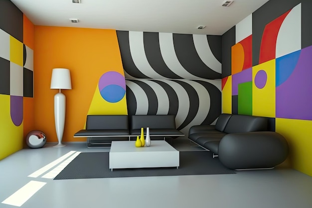 Painting walls with bold colors and patterns for modern stylish look