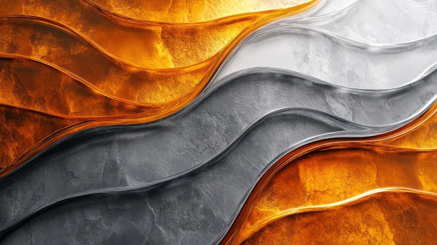 Photo a painting of a wave with orange and yellow colors