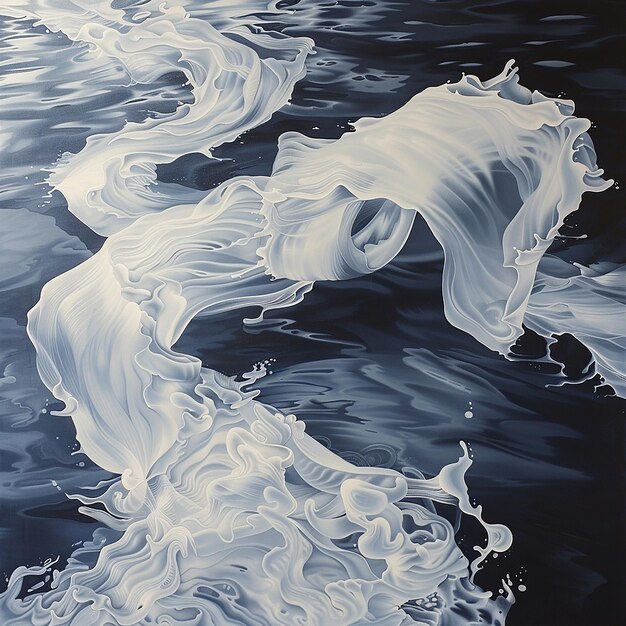 Photo a painting of a white foamy wave with the words quot the word quot on it