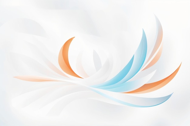 a painting of a white orange and blue swirls