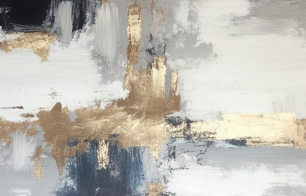 A painting with gold and silver paint