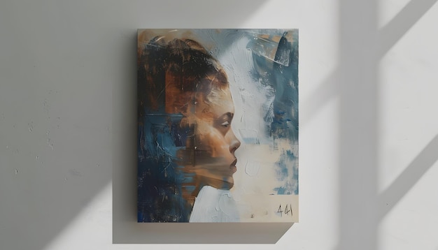 a painting of a woman with the number 4 on it