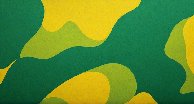 a painting of yellow and green circles with a green background