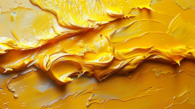 a painting of a yellow and orange colored substance with the word  i love  on it