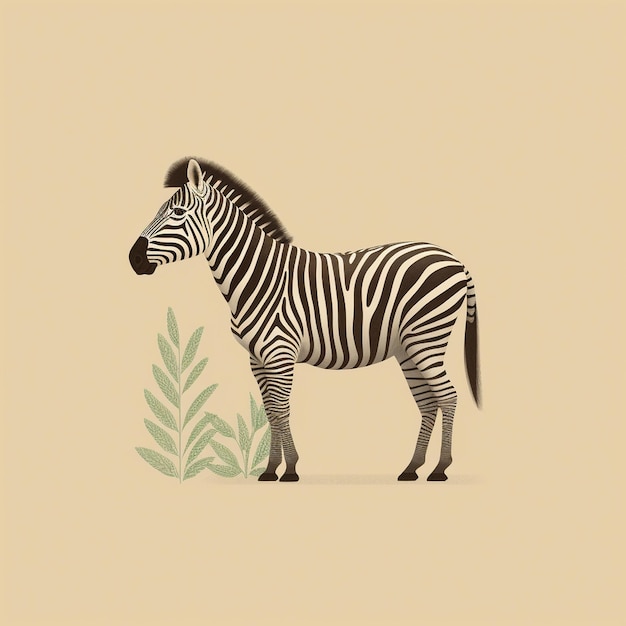 a painting of a zebra in a field with a sky background