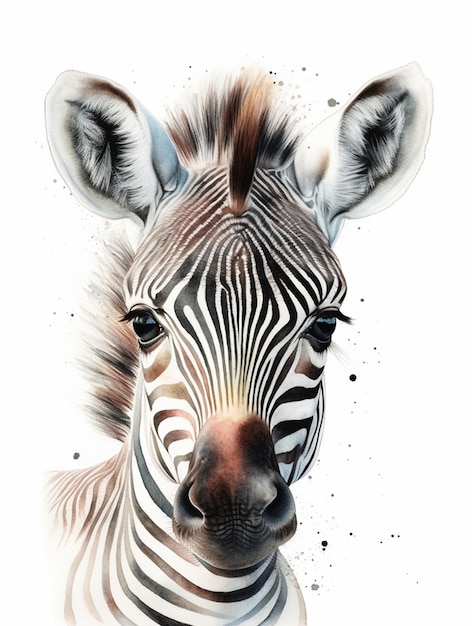 A painting of a zebra's head