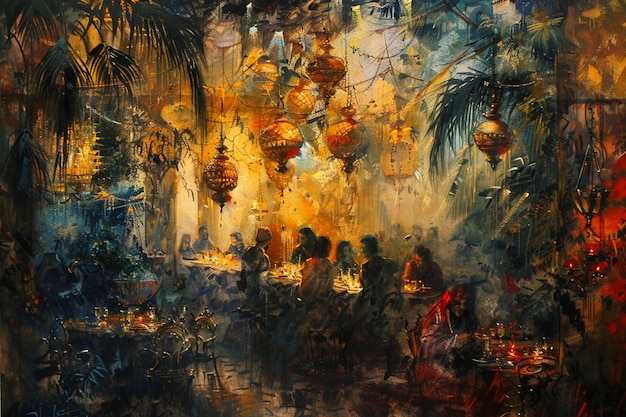 Paintings capturing the ambiance of the sukkah ar generative ai