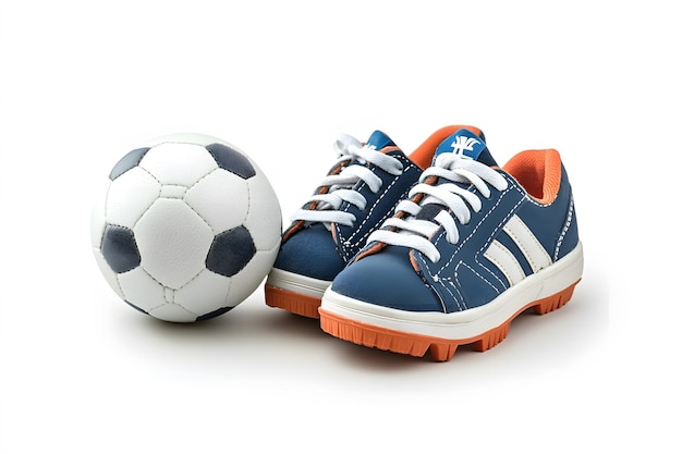 Photo a pair of adidas shoes with a soccer ball next to it