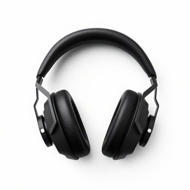 a pair of black headphones with a white background