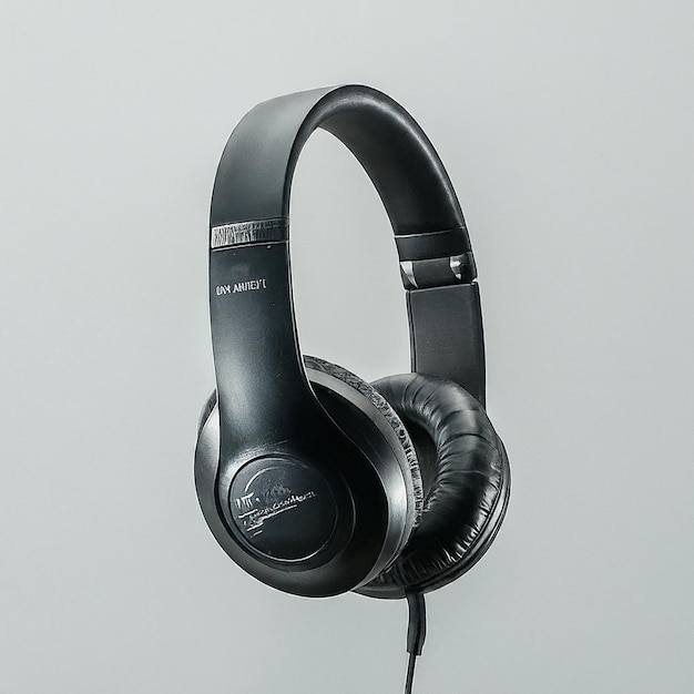 a pair of black headphones with the word dell on the front