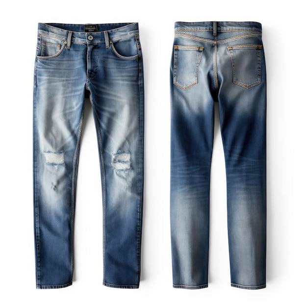 Photo a pair of blue jeans with a white background