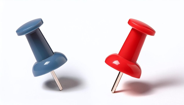 Photo a pair of blue and red pins