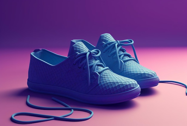 A pair of blue sneakers