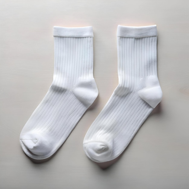 Photo a pair of classic white socks perfect for everyday wear