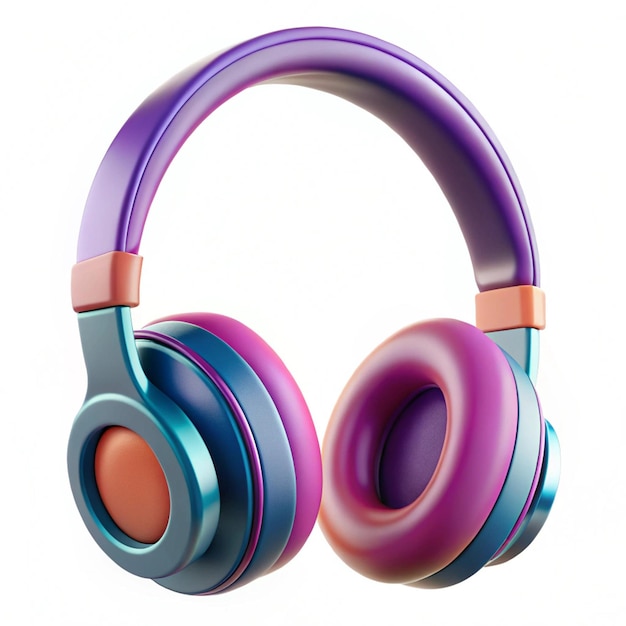 a pair of colorful headphones with a pink and blue color