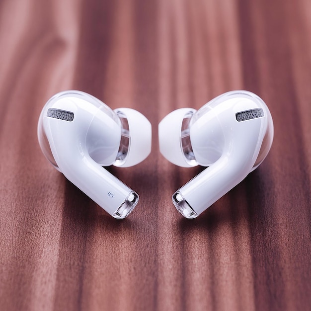 Photo a pair of ear buds with the number 3 on them