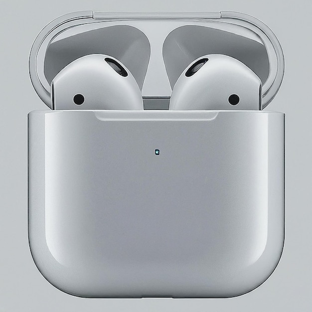 Photo a pair of earphones with the number 4 on the front