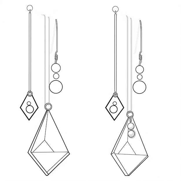 Photo a pair of earrings with a diamond hanging from them generative ai