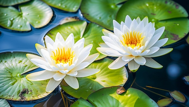 Pair of Elegant Water Lilies