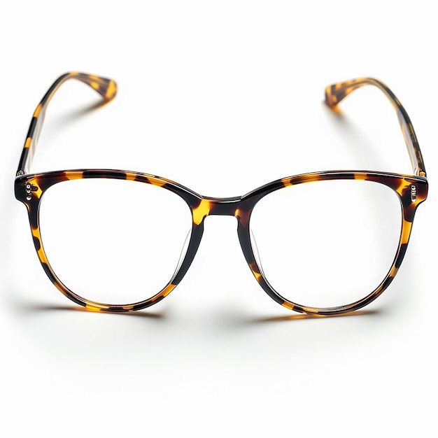 a pair of eyeglasses with a yellow and black pattern