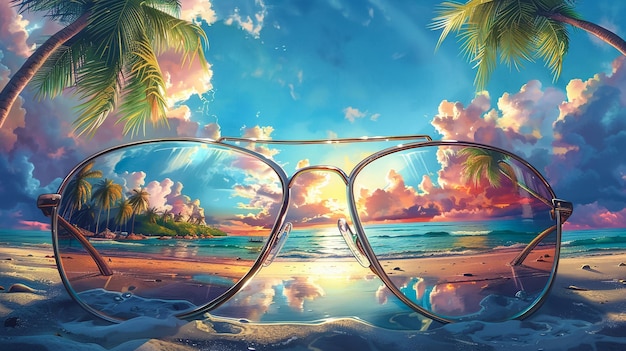 a pair of glasses that say quot i love you quot on the beach