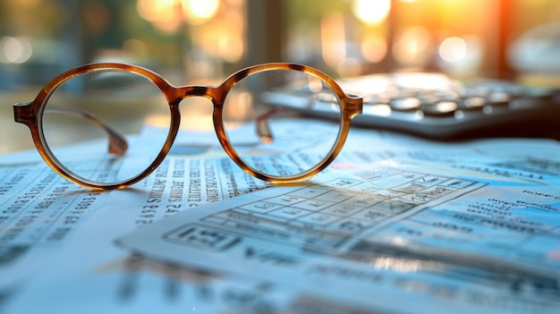 a pair of glasses with a pair of glasses on top of a table