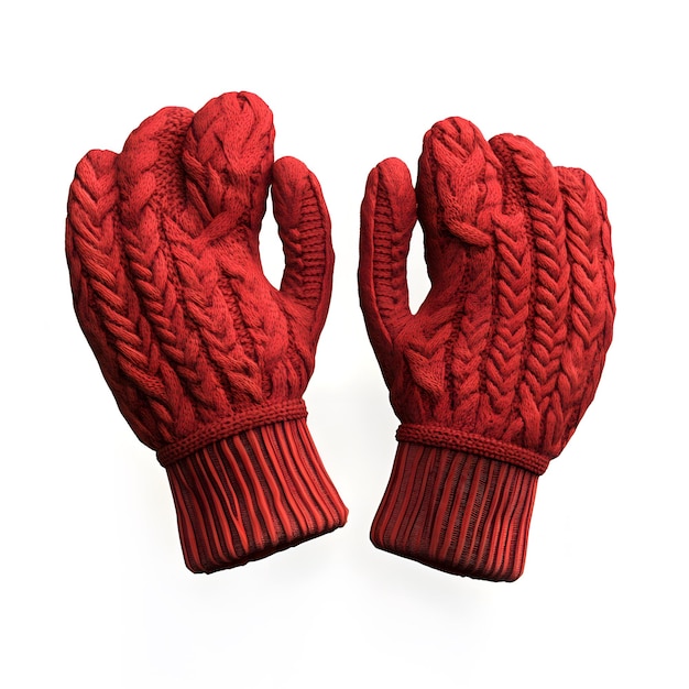 a pair of gloves with a red stitched band on them