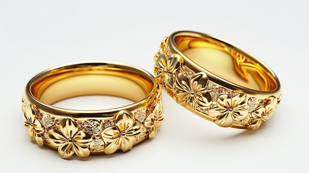 a pair of gold and diamond ring from the collection