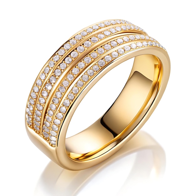 a pair of gold rings with a white background