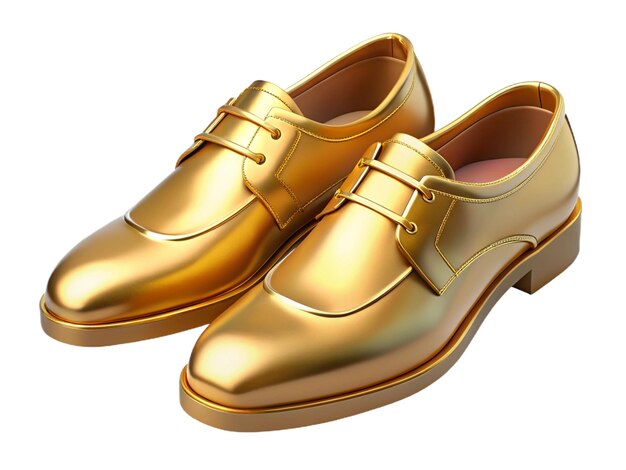 Photo a pair of gold shoes with a white background