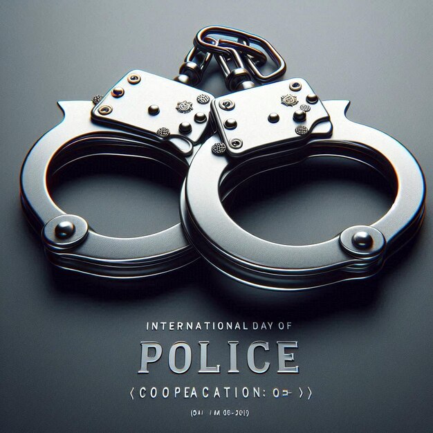 Photo a pair of handcuffs with the words quot police of police quot on it