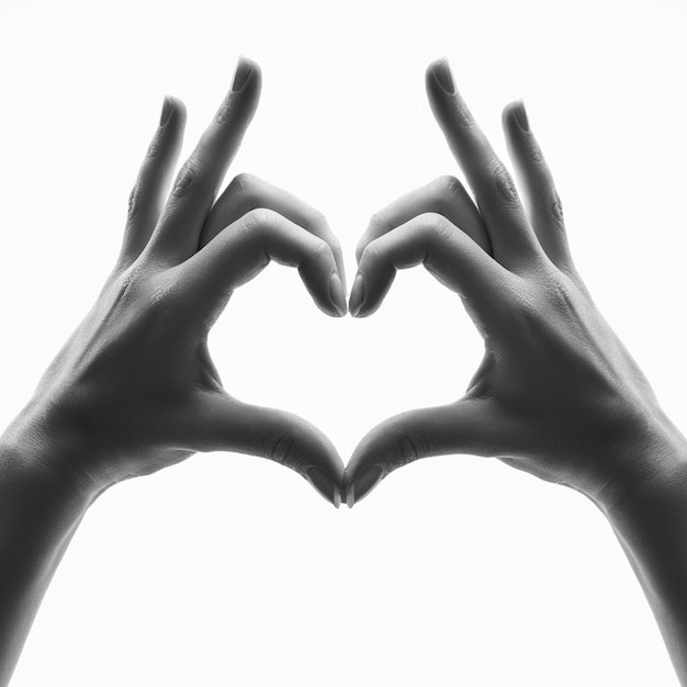 Photo a pair of hands forming a heart shape with their fingers isolated on transparent background